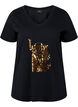 T-shirt à paillettes en coton, Black w. Love, Packshot image number 0
