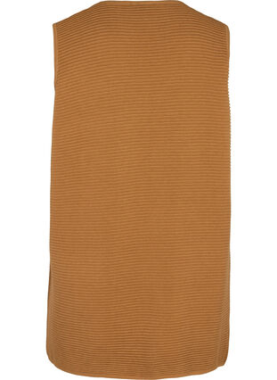 Gilet tricoté avec poches, Tobacco Brown, Packshot image number 1