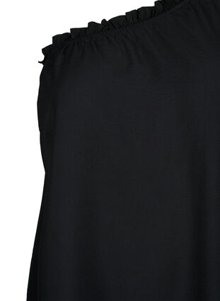 One-shoulder jurk van viscose, Black, Packshot image number 2
