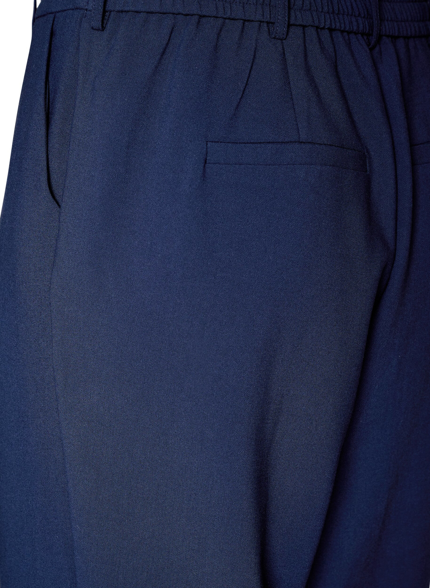 ZizziOp maat gemaakte broek met een hoge taille en straight-fit, Blauw, Packshot image number 3