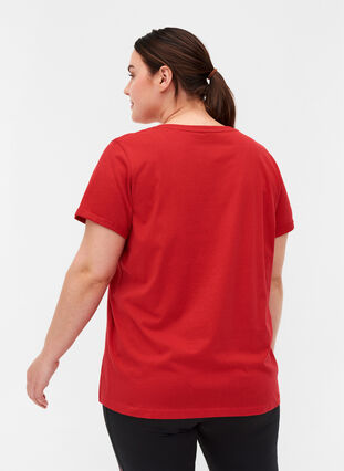 Haut d'entraînement en coton avec imprimé, Haute Red, Model image number 1