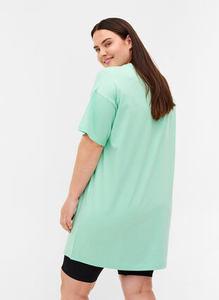 T-shirt long à manches courtes en coton, Lichen, Model image number 1