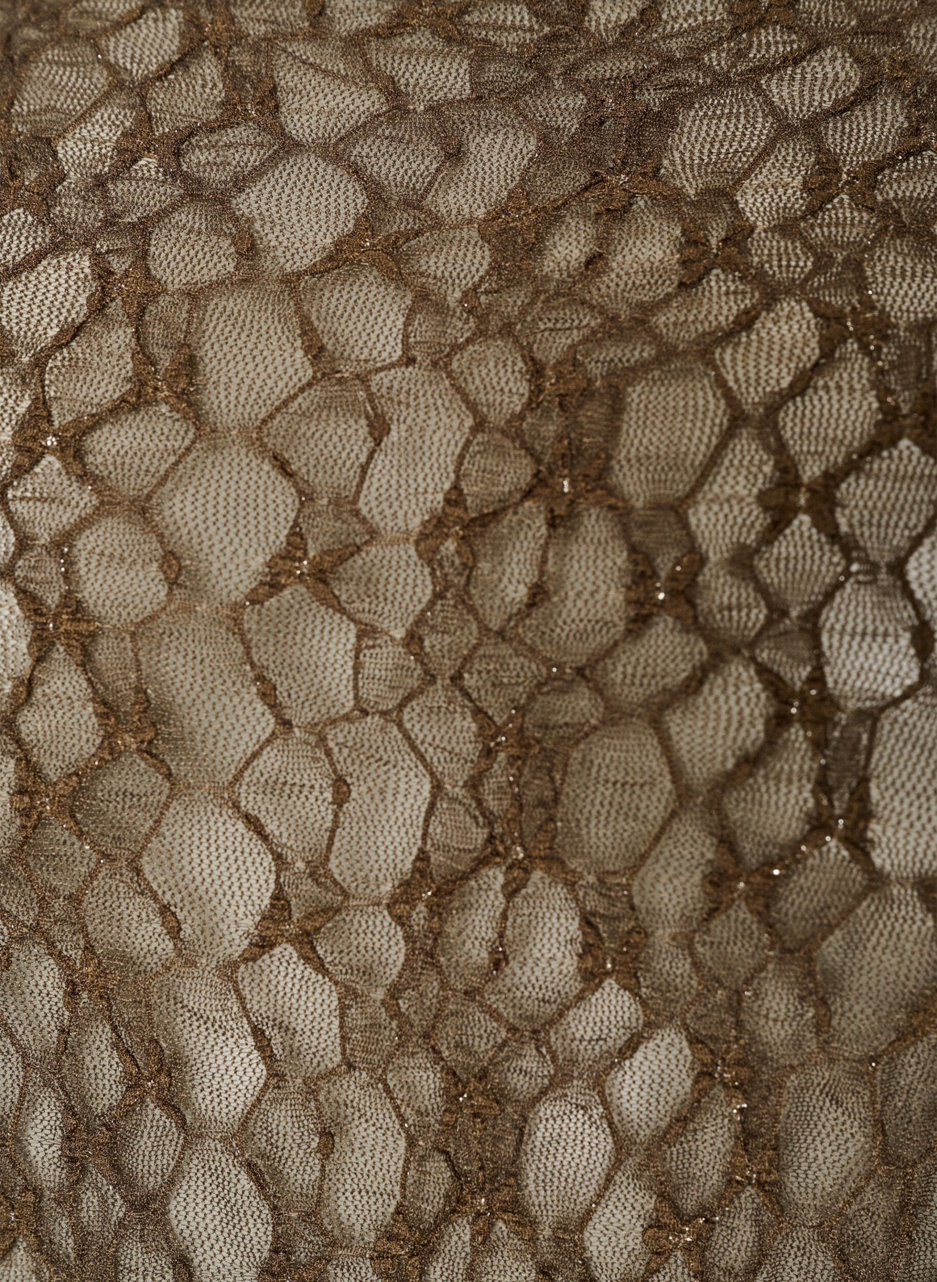 ZizziMesh blouse met patroon en glittergaren, Bruin, Packshot image number 2