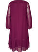 Jurk met ruches en V-hals, Rood, Packshot image number 1