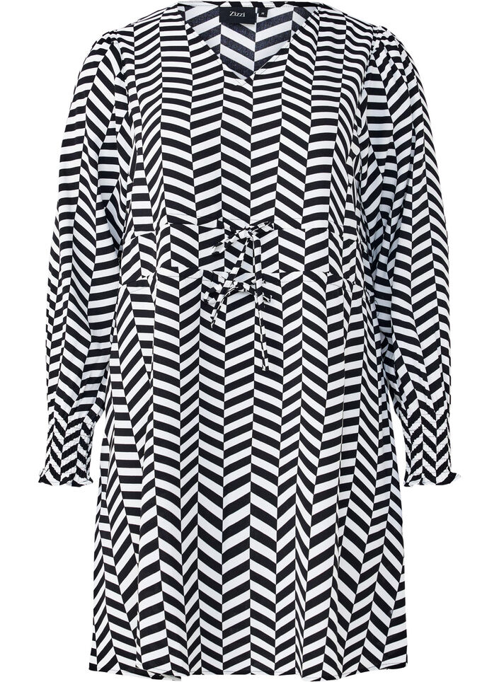 Robe avec ceintures à nouer à la taille, Noir, Packshot image number 0