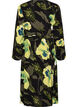 Robe portefeuille fleurie en viscose avec une ceinture &agrave; nouer, Noir, Packshot image number 1