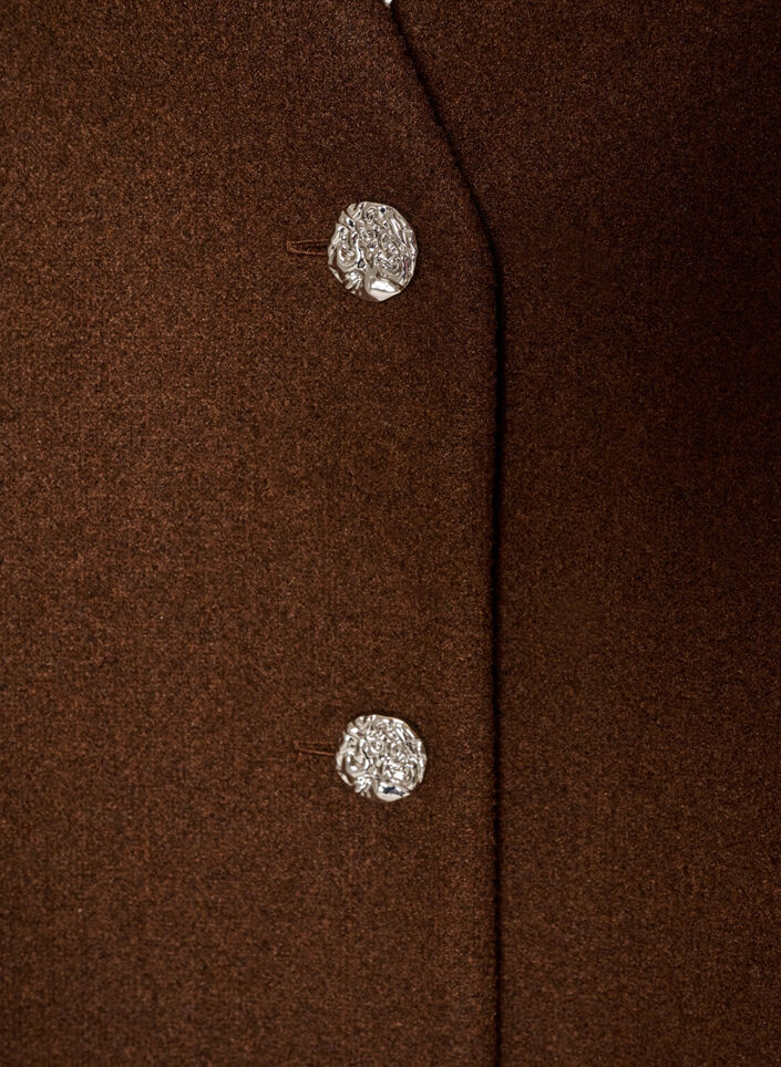 V-hals gilet met knopen, Bruin, Packshot image number 2