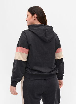 Sweatshirt met capuchon en trackdetails, DGM/Rose, Model image number 1