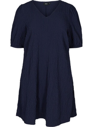 Robe en forme trapèze et manches bouffantes, Evening Blue, Packshot image number 0