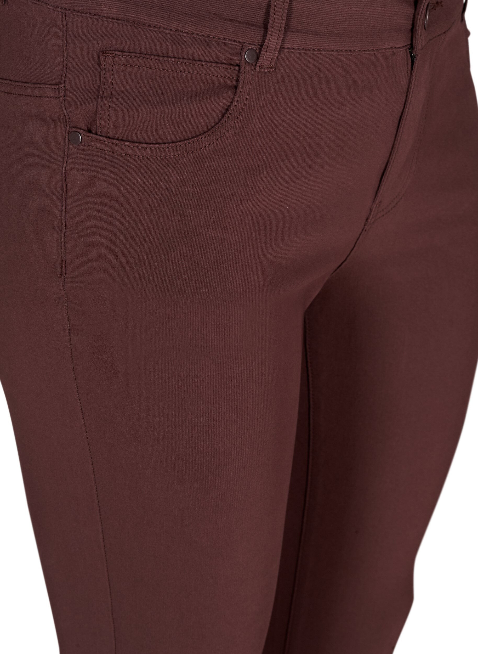 ZizziSlim fit broek met zakken, Donker Bordeaux, Packshot image number 2