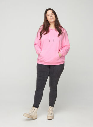 Sweatshirt met capuchon en zak, Prism Pink, Model image number 2