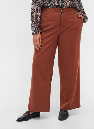 Pantalon classique avec des poches et fermeture boutonnée, Tortoise Shell, Model image number 2