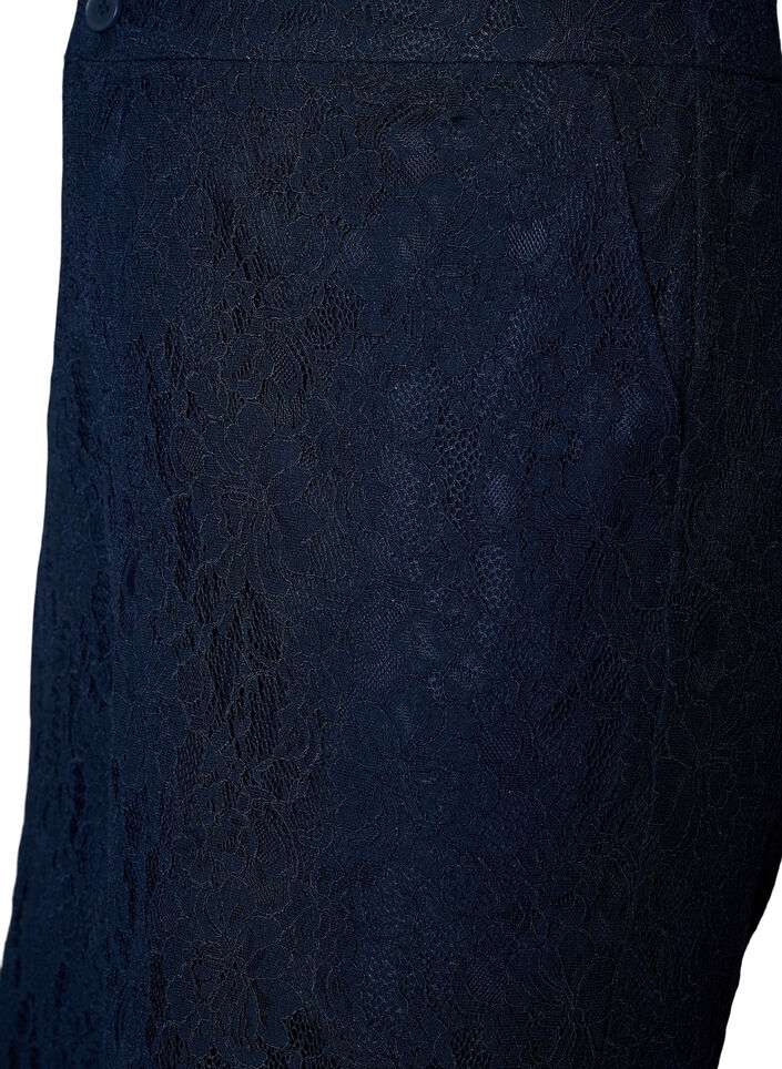 Bermuda taille haute en dentelle, Bleu, Packshot image number 2