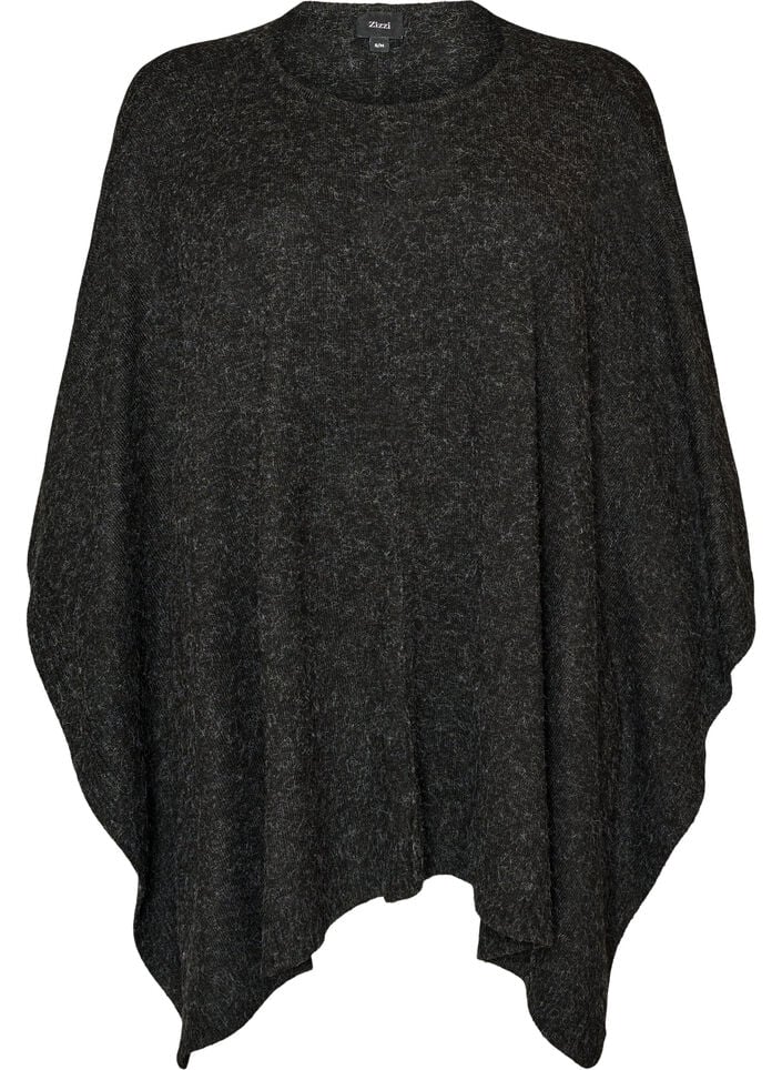 Poncho en maille &agrave; col rond, Gris anthracite, Packshot image number 0
