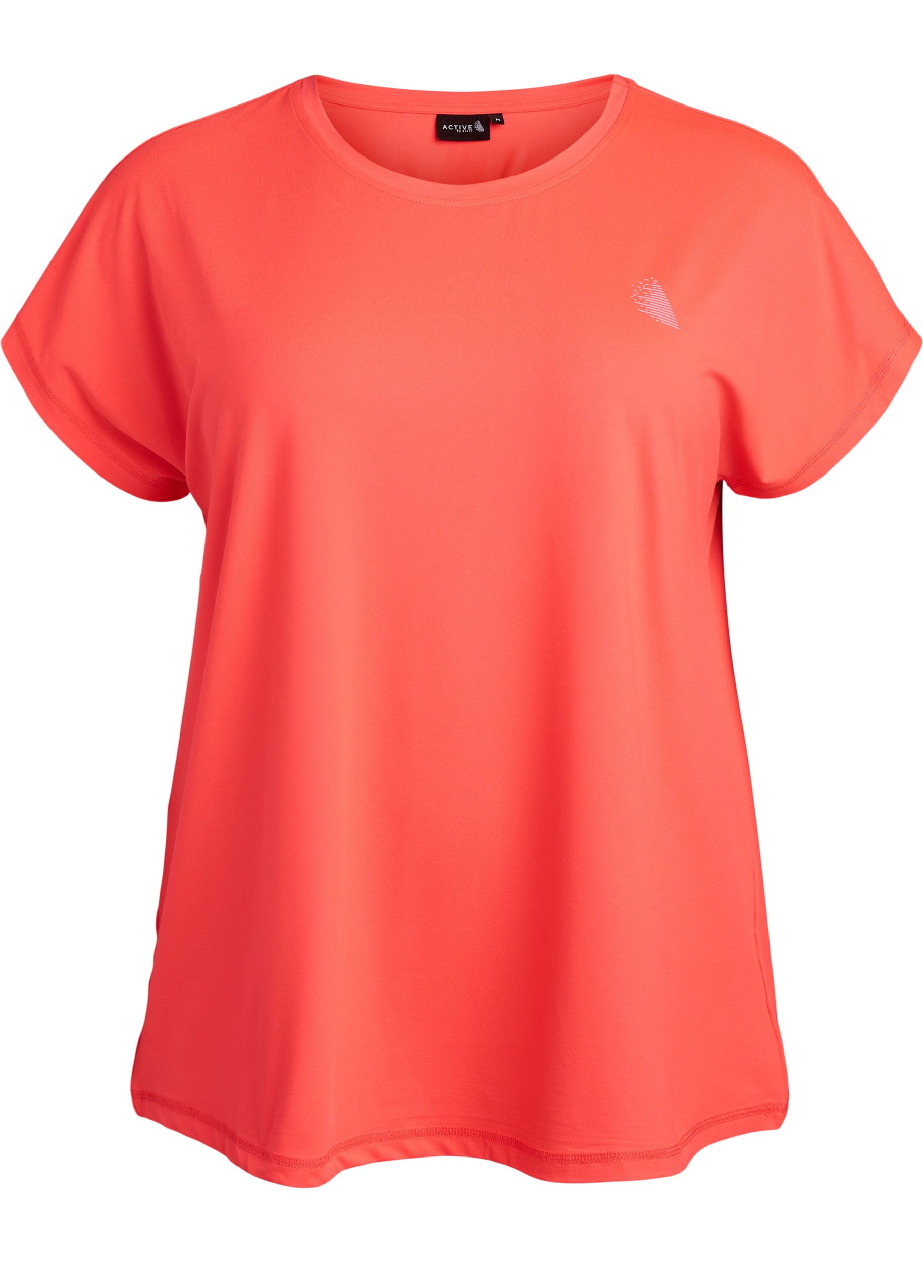 ZizziEffen gekleurd trainingsshirt, Oranje, Packshot image number 0