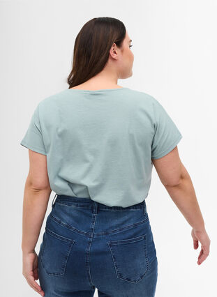T-shirt en mélange coton, Silver Blue, Model image number 1