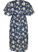 Enkellange jurk met vlindermouwen en strikceintuur, Blauw, Packshot image number 1