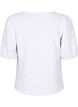 Blouse met structuur en korte mouwen, Bright White, Packshot image number 1