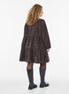 Corduroy jurk met A-lijn en opstaande kraag, Bruin, Model image number 2