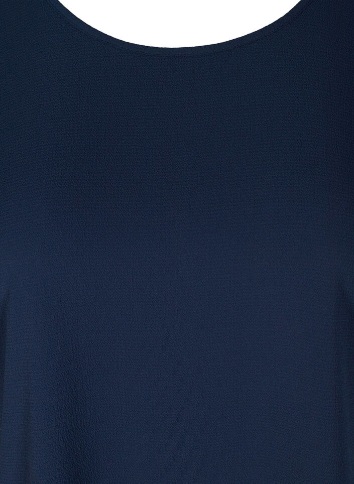 Top met korte mouwen en ronde hals, Blauw, Packshot image number 2