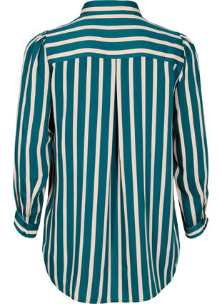 Chemise rayée à manches longues, Green Stripe, Packshot image number 1
