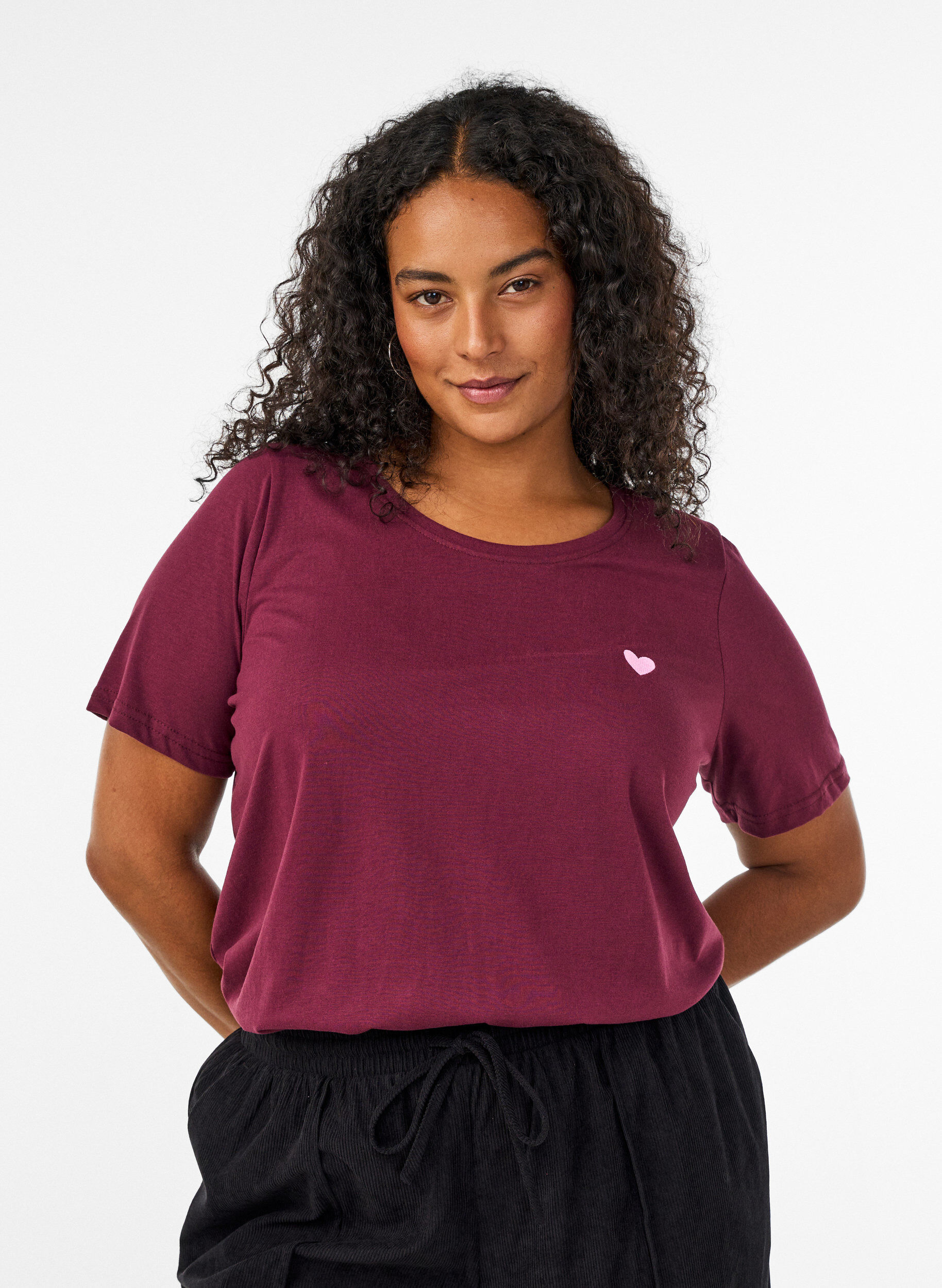 ZizziT-shirt met print, Rood, Model image number 0