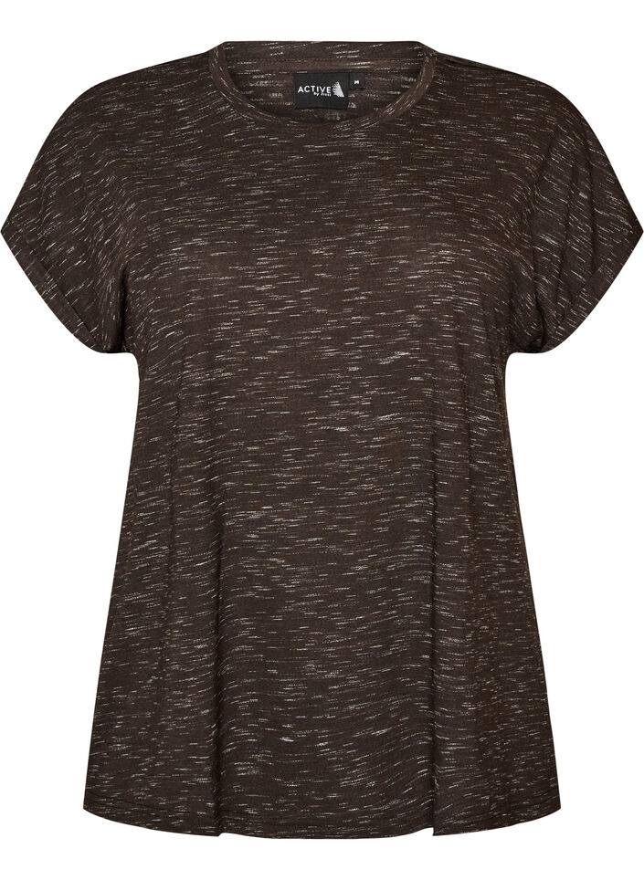 T-shirt d'entra&icirc;nement ample &agrave; manches courtes, Marron, Packshot image number 0