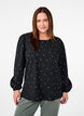 FLASH - Blouse met lange mouwen en kleine bloemen, Black White Flower, Model image number 0