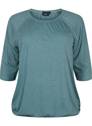 Gestreepte blouse met 3/4 mouwen, Scarab Mel., Packshot image number 0
