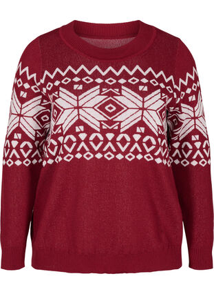 Pull en tricot à motif de Noël, Rio Red Comb, Packshot image number 0