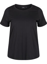 T-shirt en coton basique, Black, Packshot