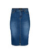 Denim midi-rok met split, Blauw, Packshot image number 0