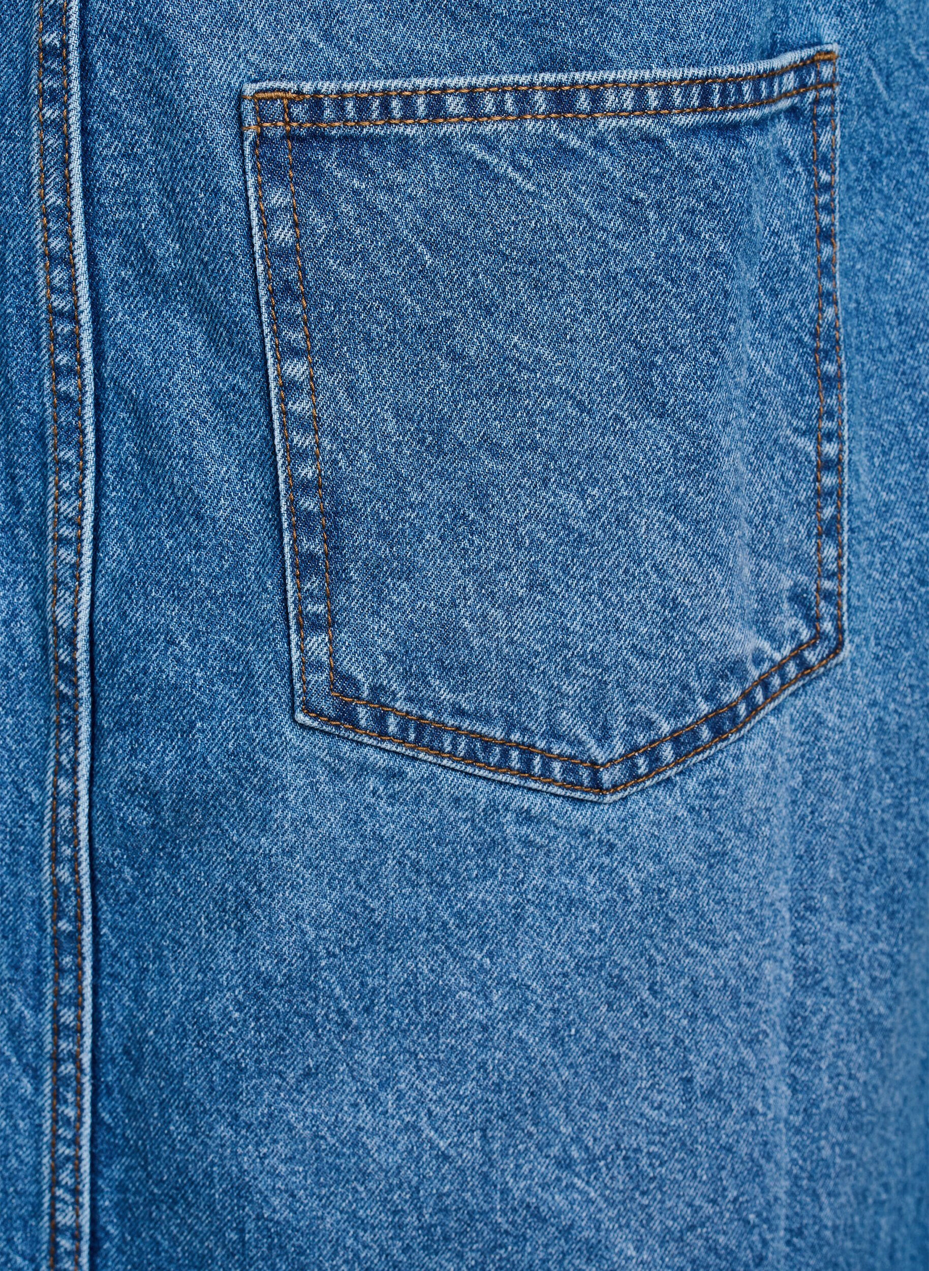 ZizziMidi denim overall jurk, Blauw, Packshot image number 3