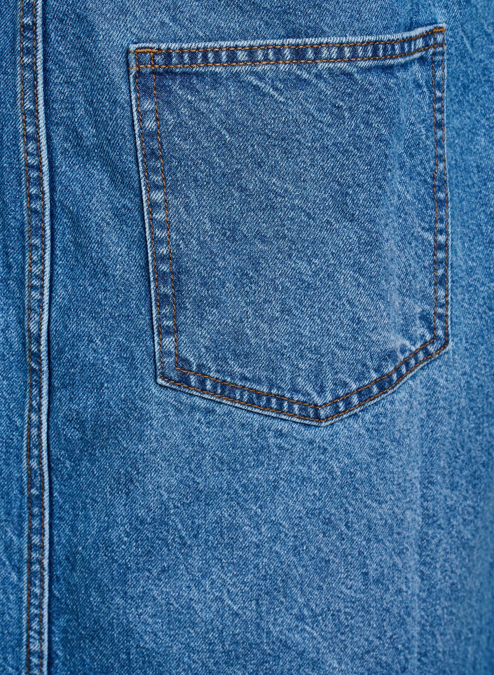 Midi denim overall jurk, Blauw, Packshot image number 3