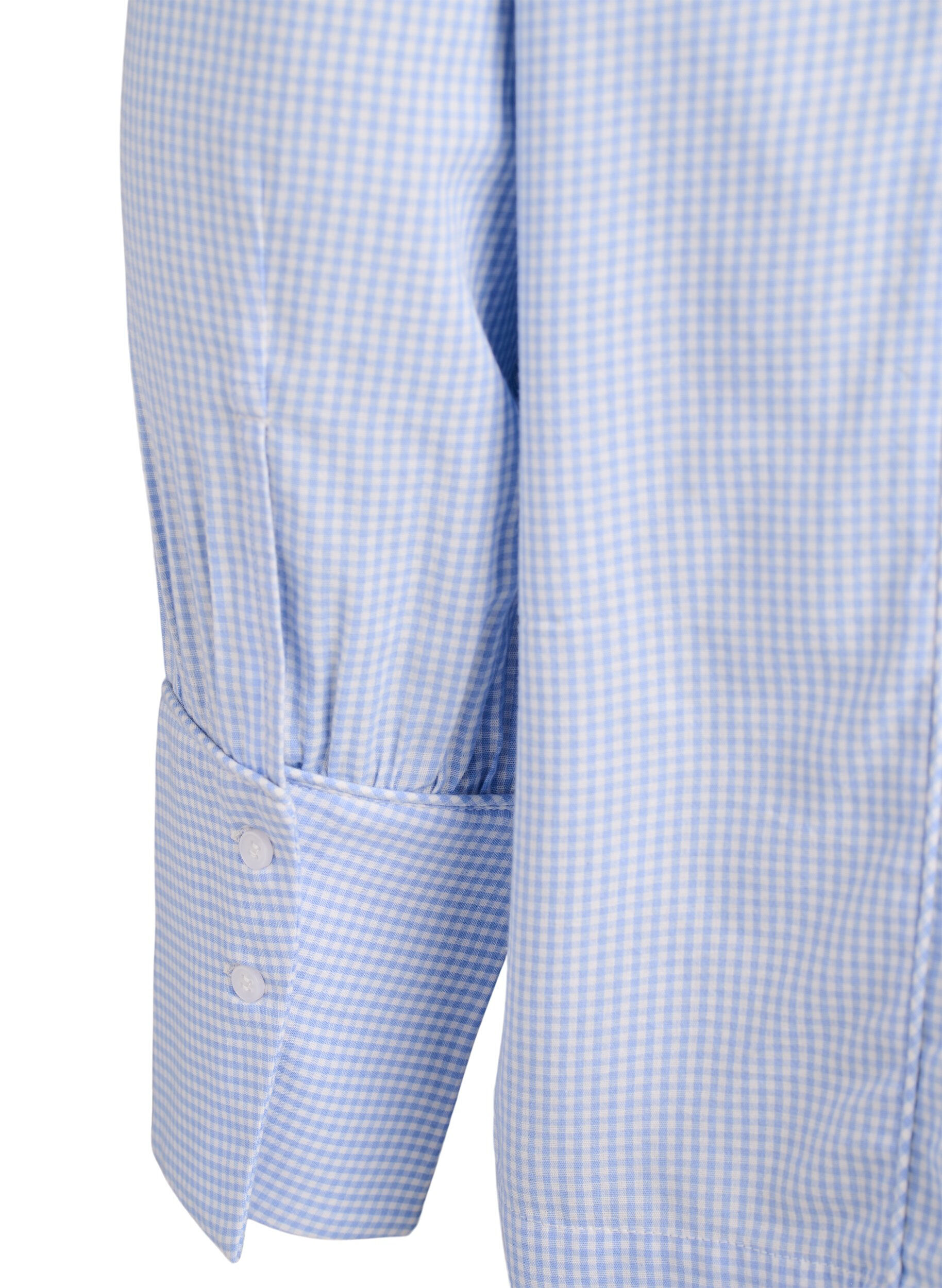 Zizzi Blouse coupe &eacute;vas&eacute;e &agrave; carreaux, Bleu, Packshot image number 3