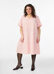 Robe &agrave; manches courtes avec col en V, Rose, Model image number 0