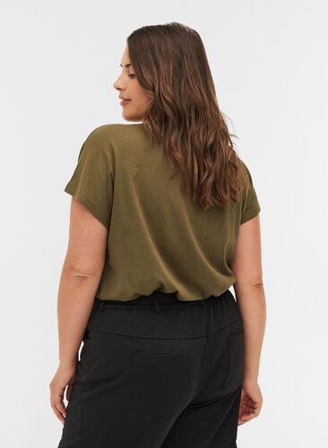 T-shirt en coton bio imprimé, Ivy Green, Model image number 1