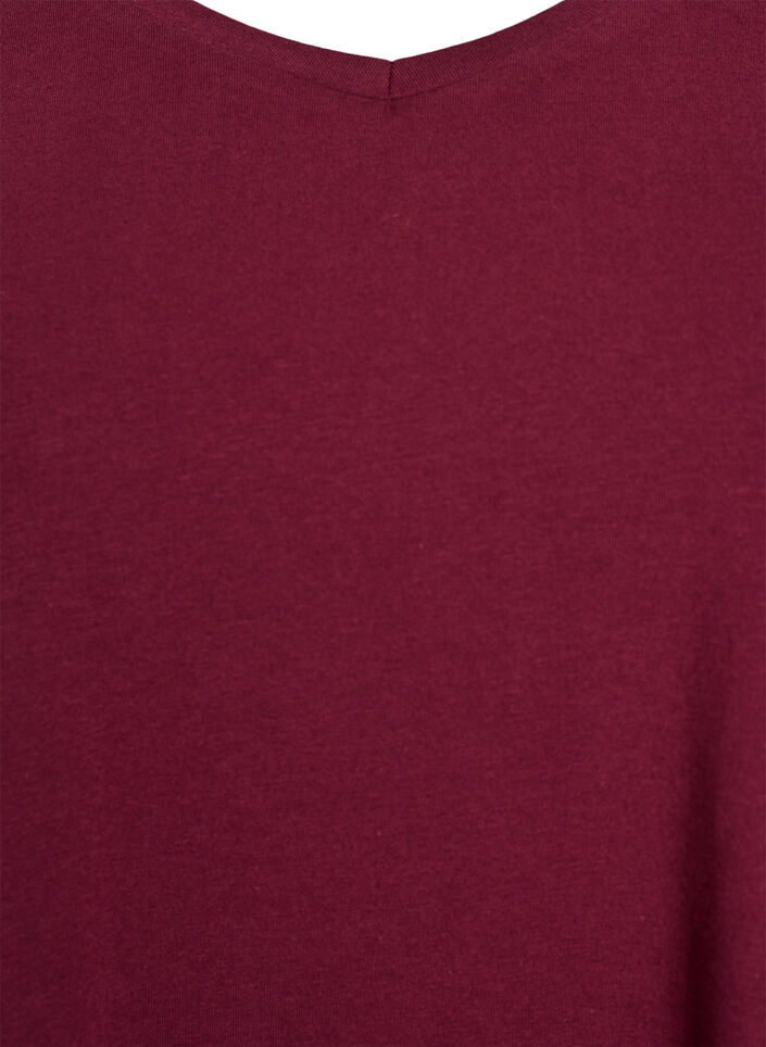 Effen basic katoenen T-shirt, Donker Bordeaux, Packshot image number 2