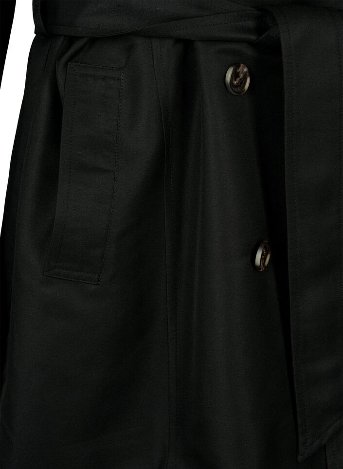 Trench court avec ceinture, Noir, Packshot image number 3