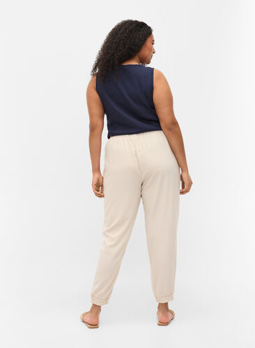 Pantalon avec poches et ourlet élastique, Warm Sand, Model image number 1