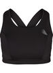Sporttop met effen kleur en gekruiste rug, Black, Packshot image number 0