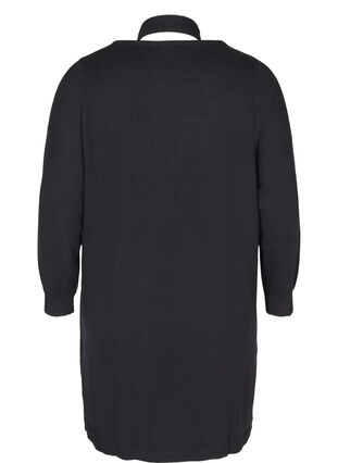 Robe en maille à manches longues avec poches, Black, Packshot image number 1