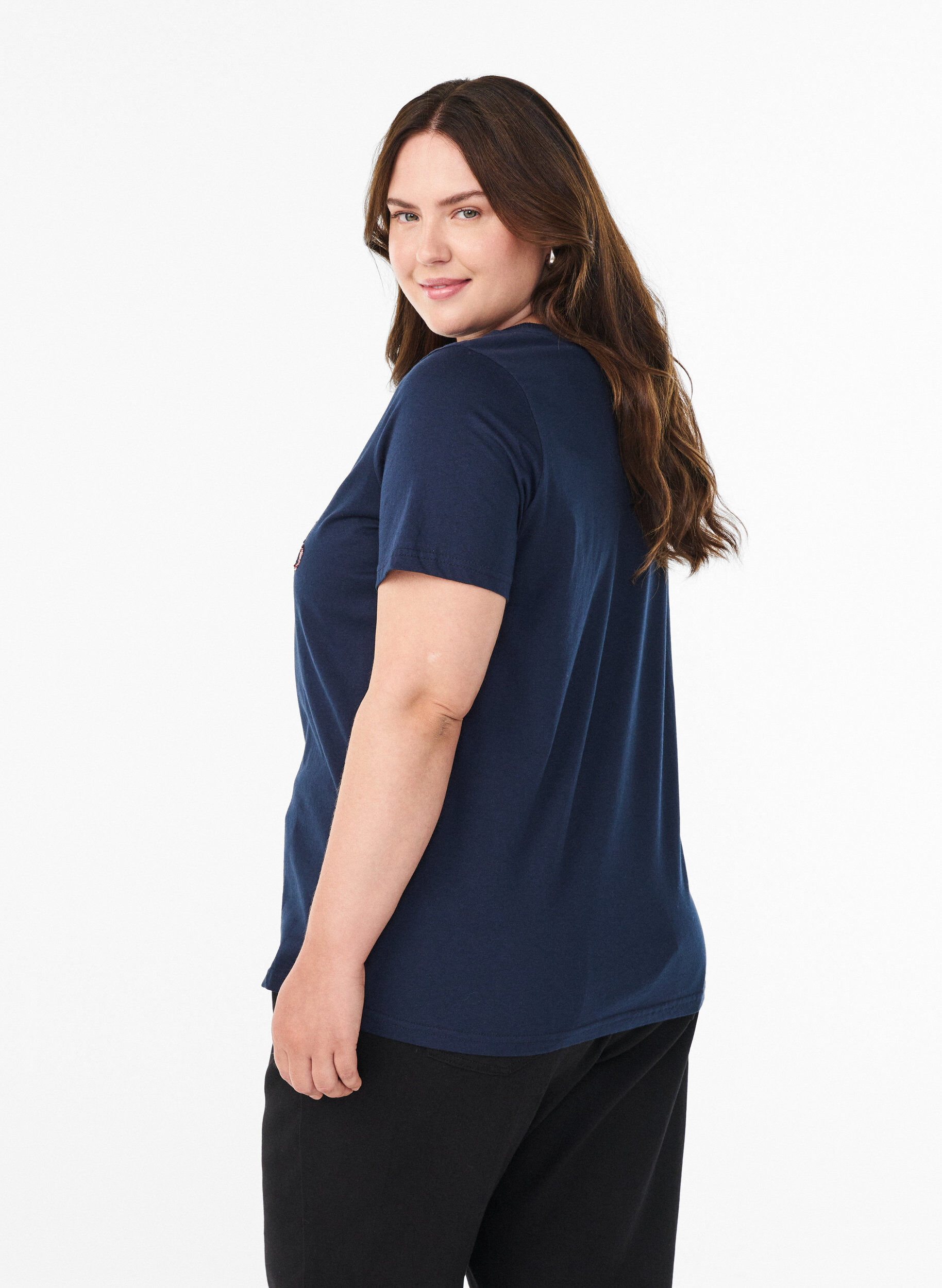 ZizziT-shirt de No&euml;l en coton bio, Bleu, Model image number 2