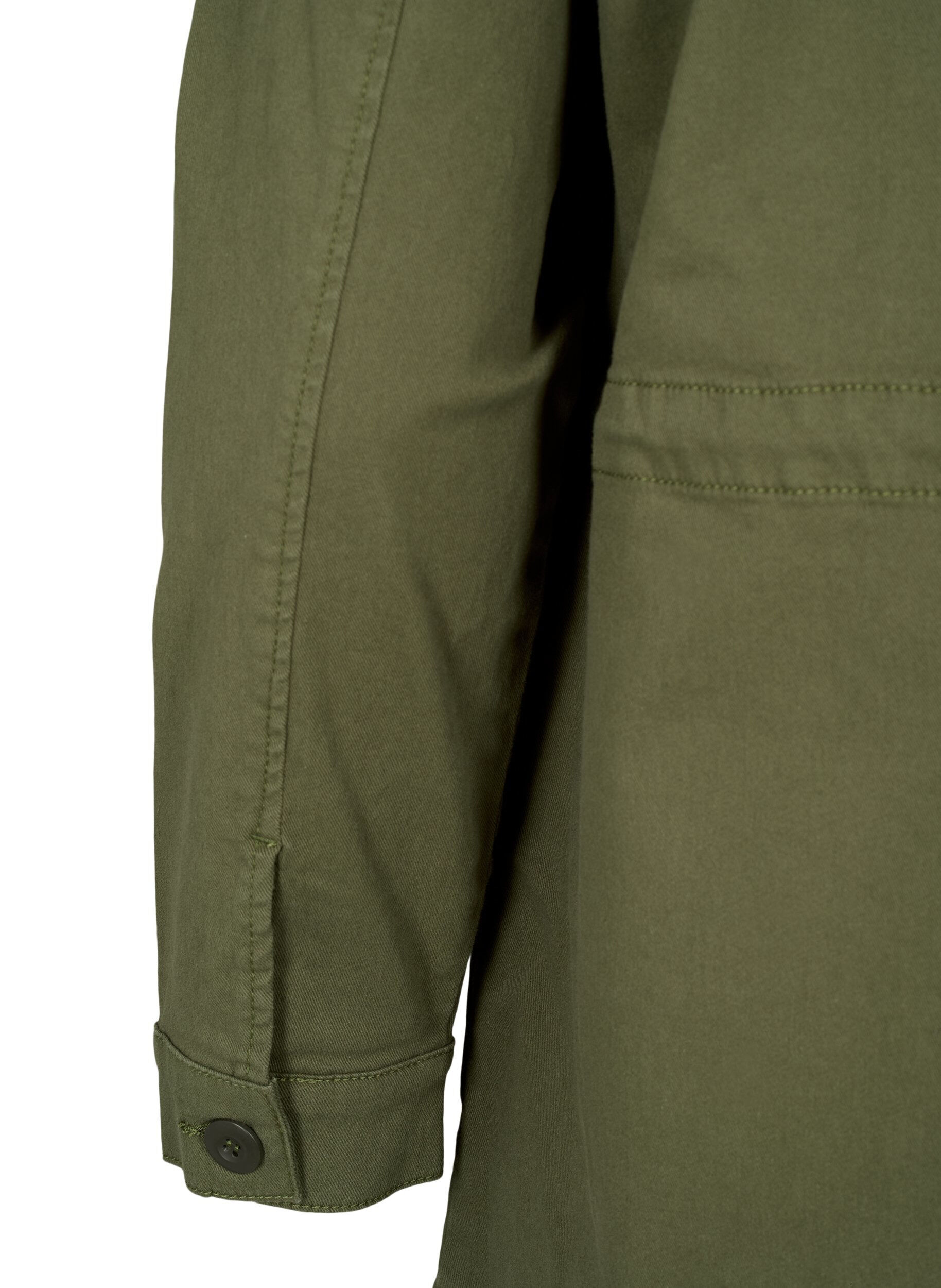 ZizziCanvas jacket met zakken, Thyme, Packshot image number 4