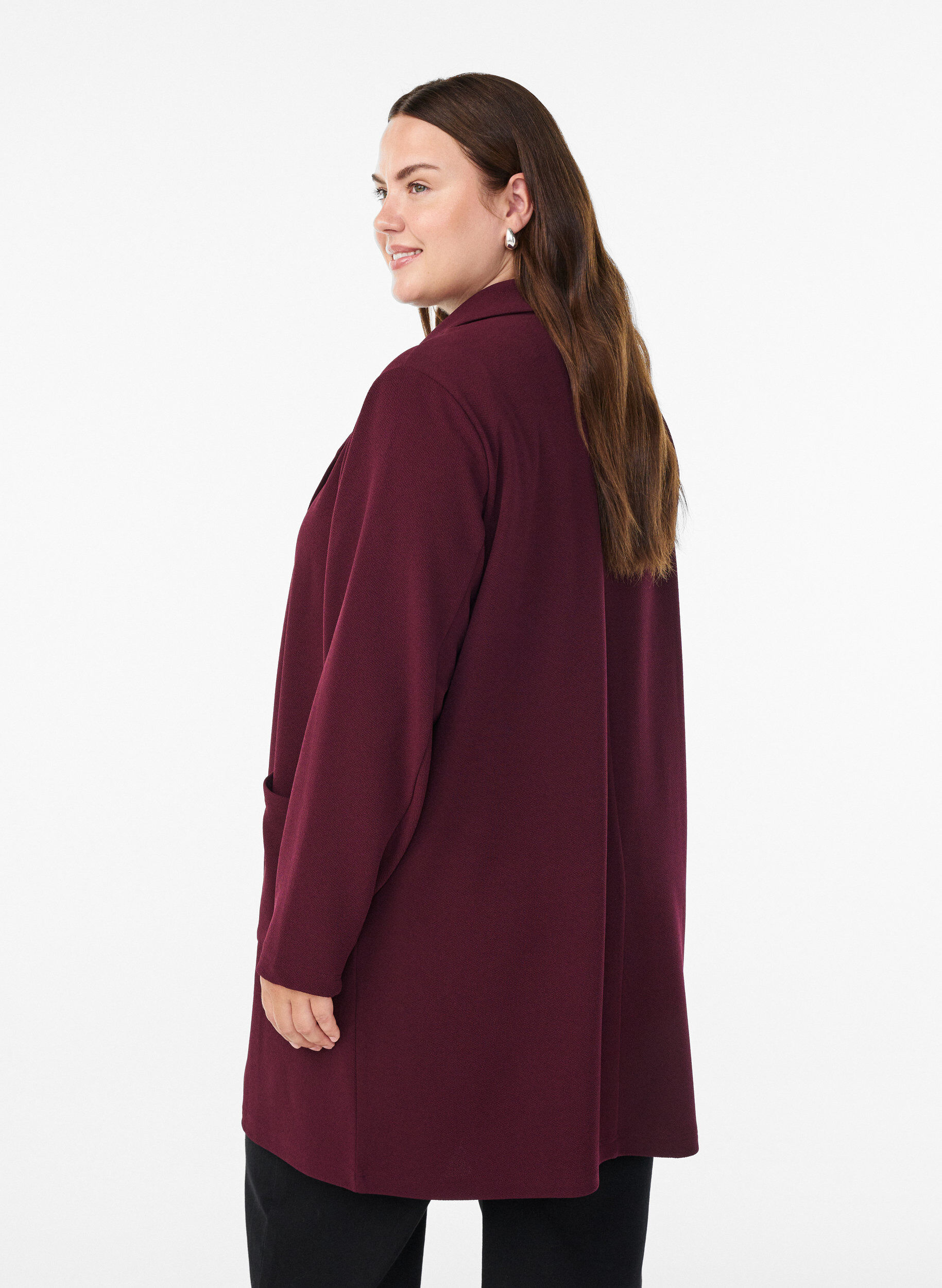 ZizziBlazer long avec des poches, Bordeaux, Model image number 2