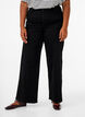 Jeans met hoge taille en wijde pijpen, Zwart, Model image number 2