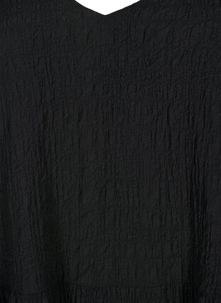 Korte A-lijn jurk met V-hals, Black, Packshot image number 2