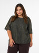 Jacquard blouse met sprankelende details en pofmouwen, Groen, Model image number 0