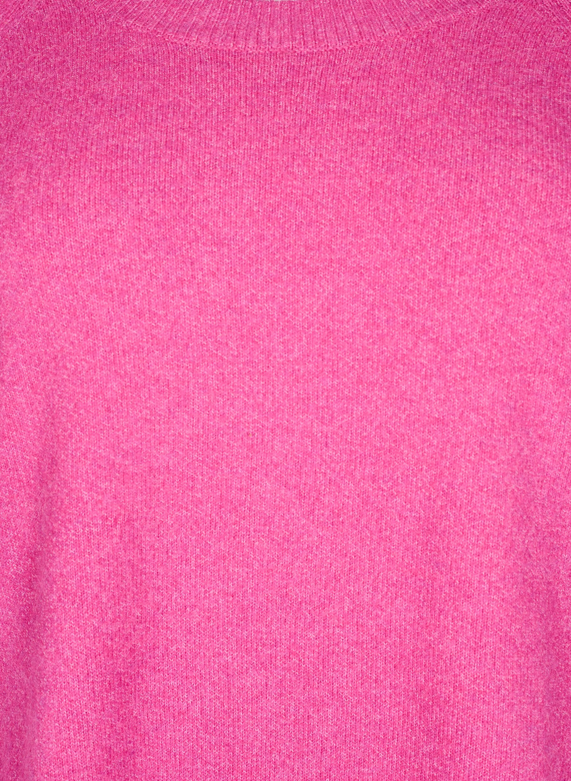 ZizziLange gebreide blouse met knoopdetail aan de zijkant, Raspberry Rose Mel., Packshot image number 2