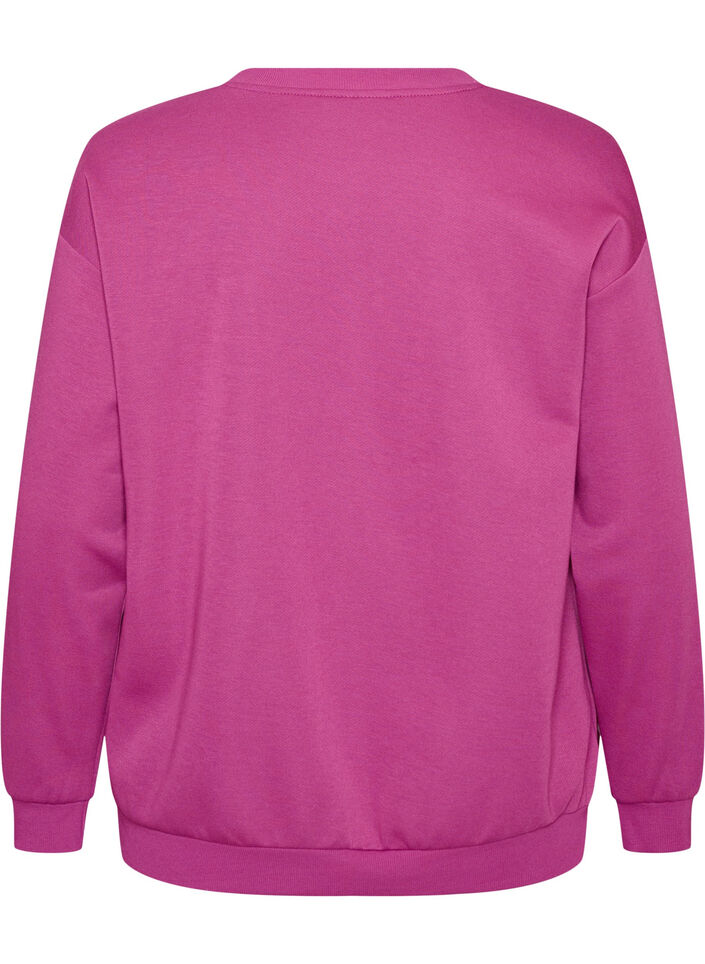 Sweatshirt met tekst print, Paars, Packshot image number 1